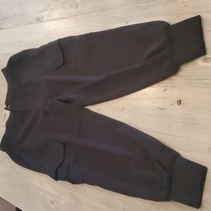 Cargo pant lightweight  poly/spandex size small black banded leg never worn one